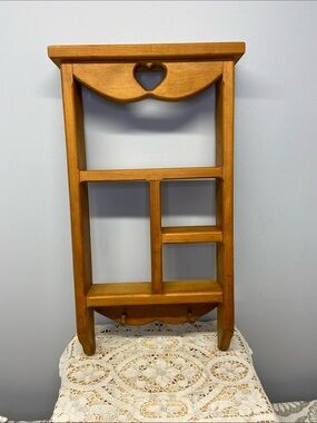 Handmade Solid Wood Trinket Shelf with Heart Cutouts